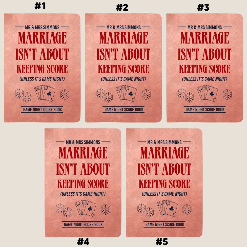Custom Couple Game Night Score Book • Marriage Game Night - Personalized Leather Journal