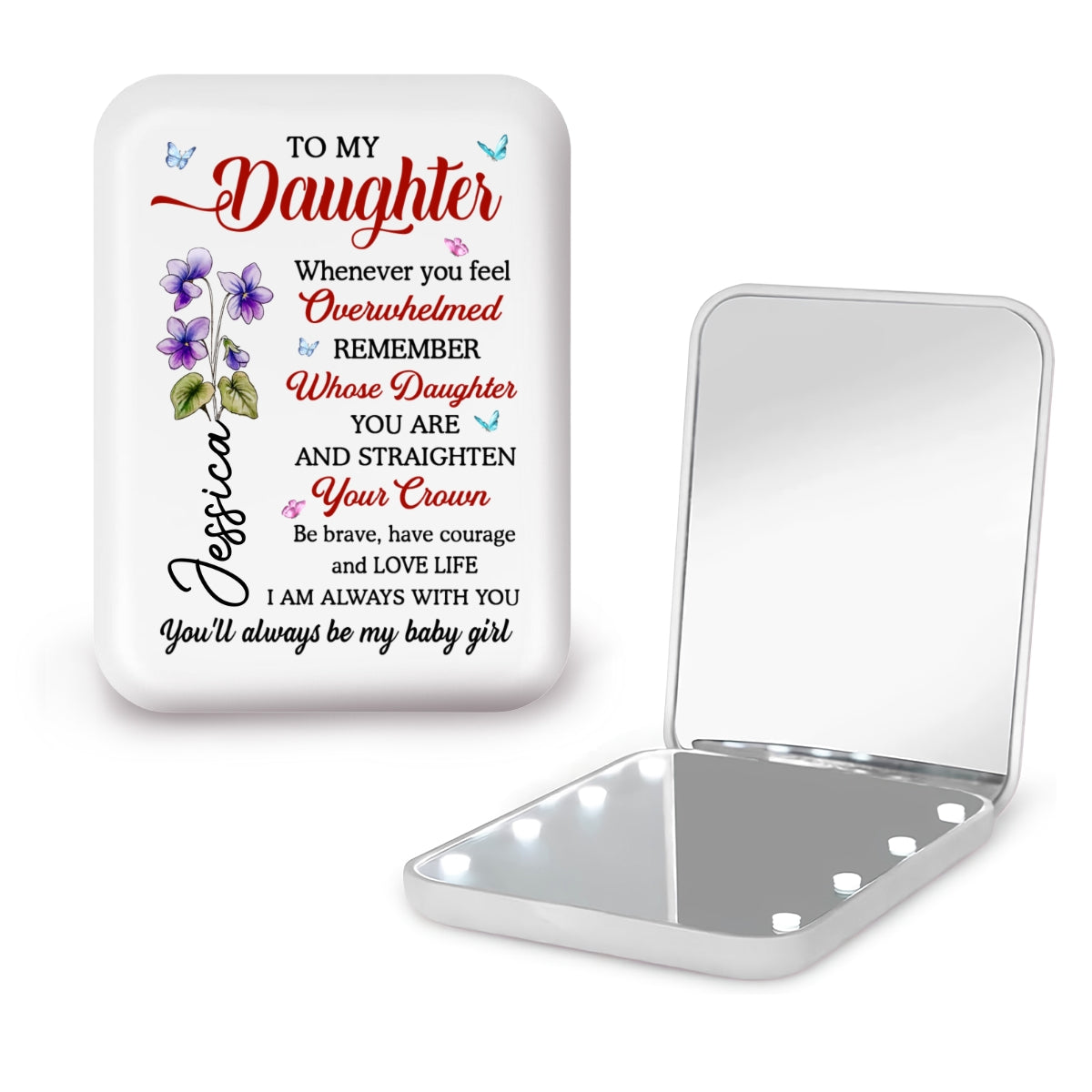 Be Brave - Personalized LED Pocket Mirror