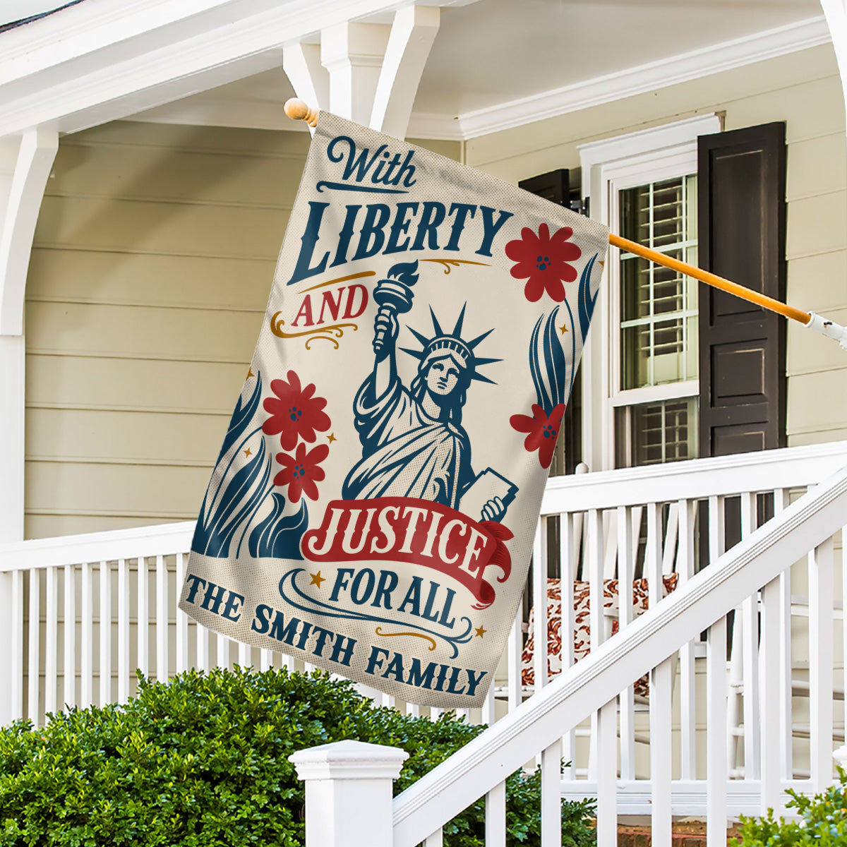 With Liberty For Us - Personalized Flag