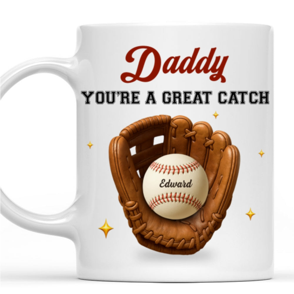 Custom Father's Day, Special Gift for Dad & Grandpa • Great Catch - Personalized Coffee Mug