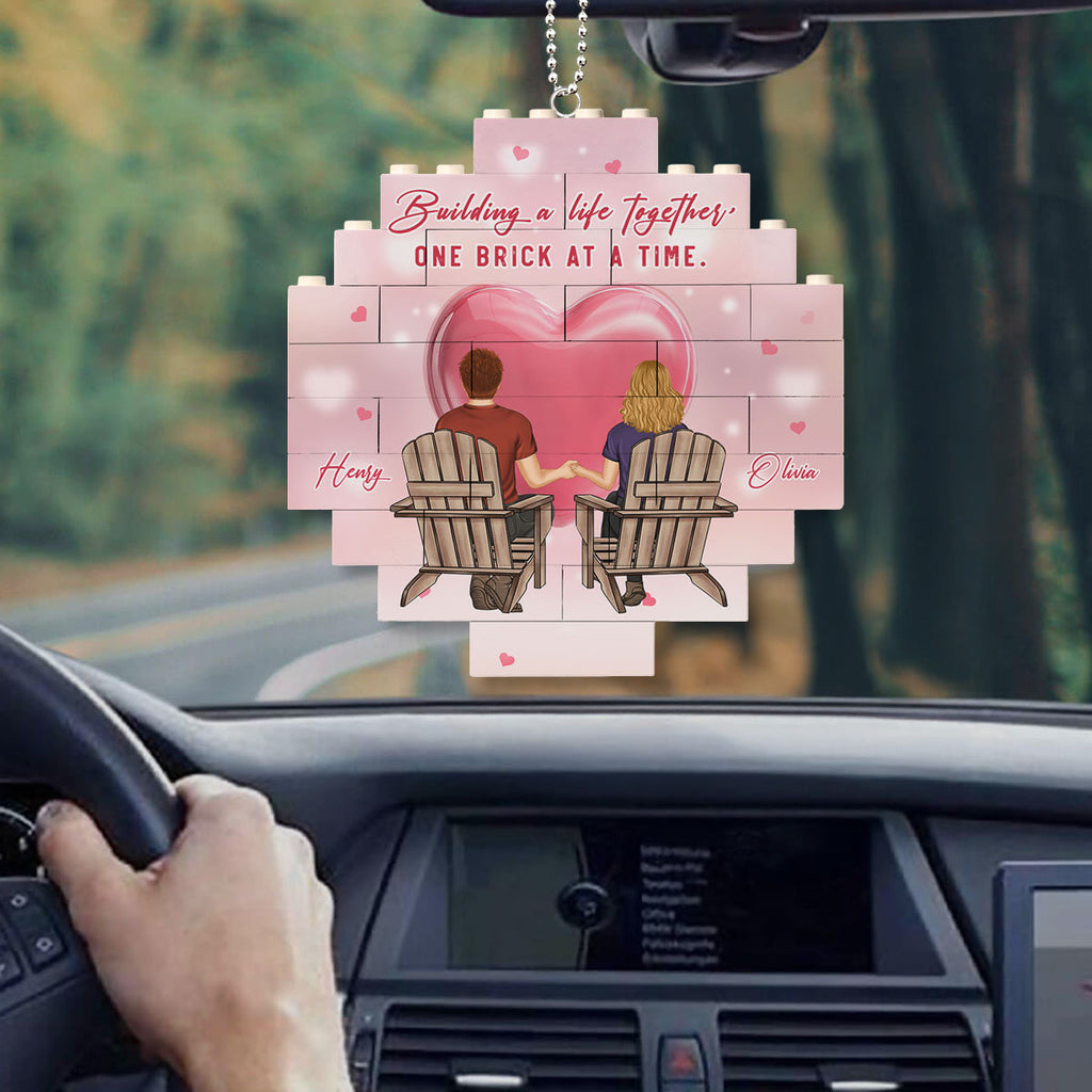 One Brick At A Time- Personalized Puzzle Car Ornament