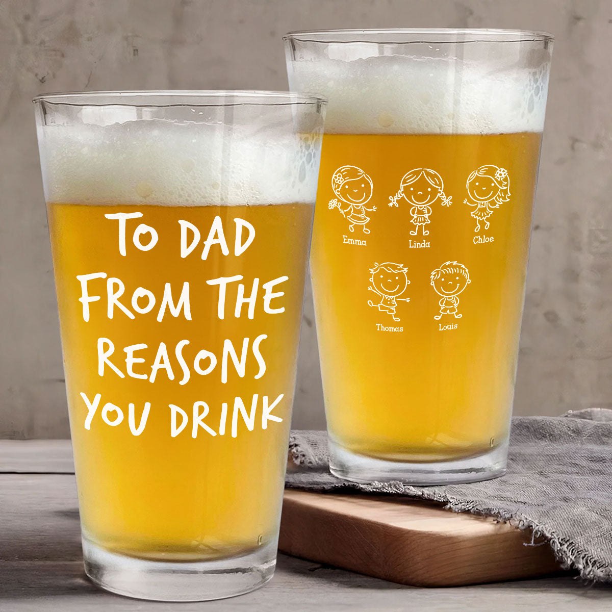 From The Reasons Your Drink - Personalized Beer Glass