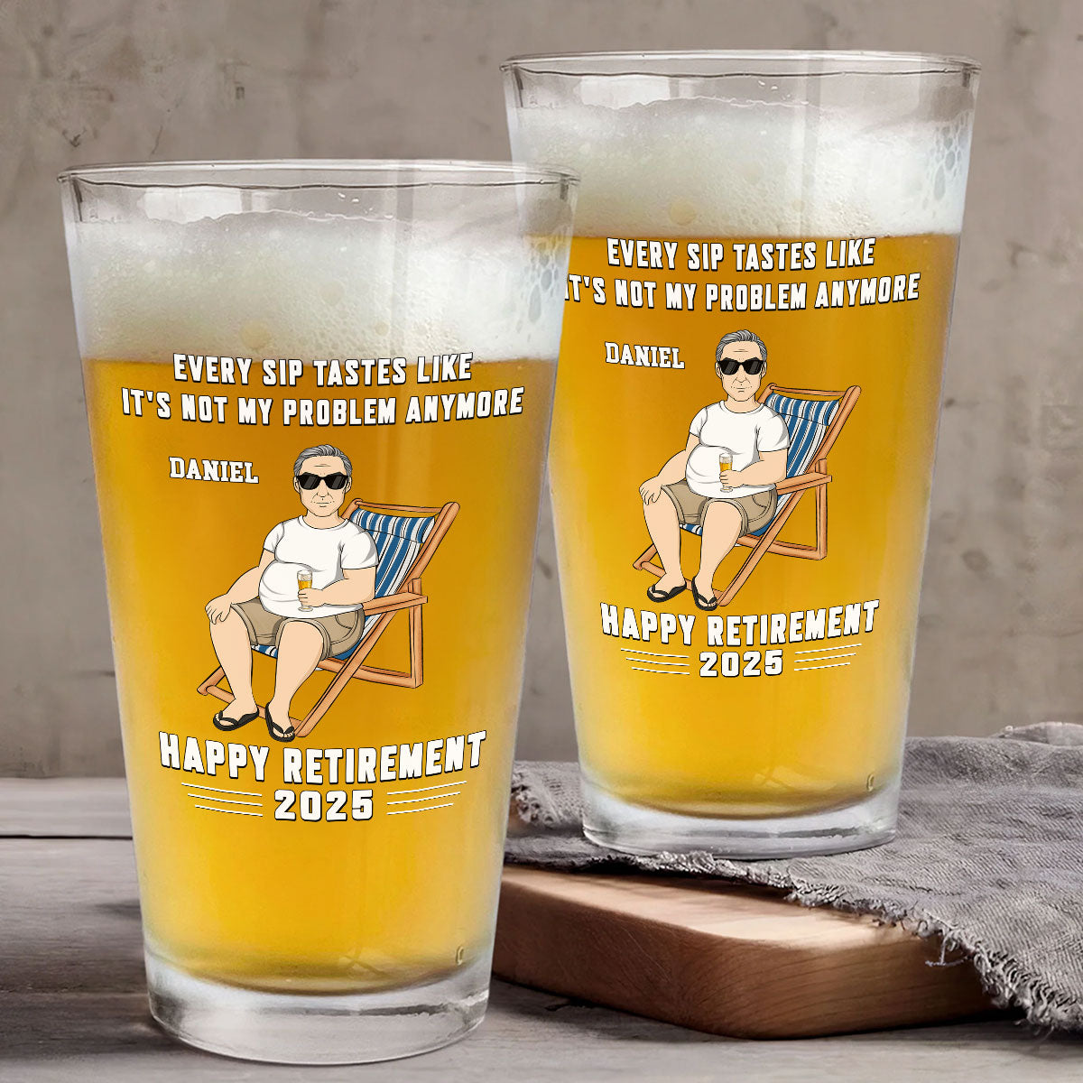 Not My Problem Anymore - Personalized Beer Glass
