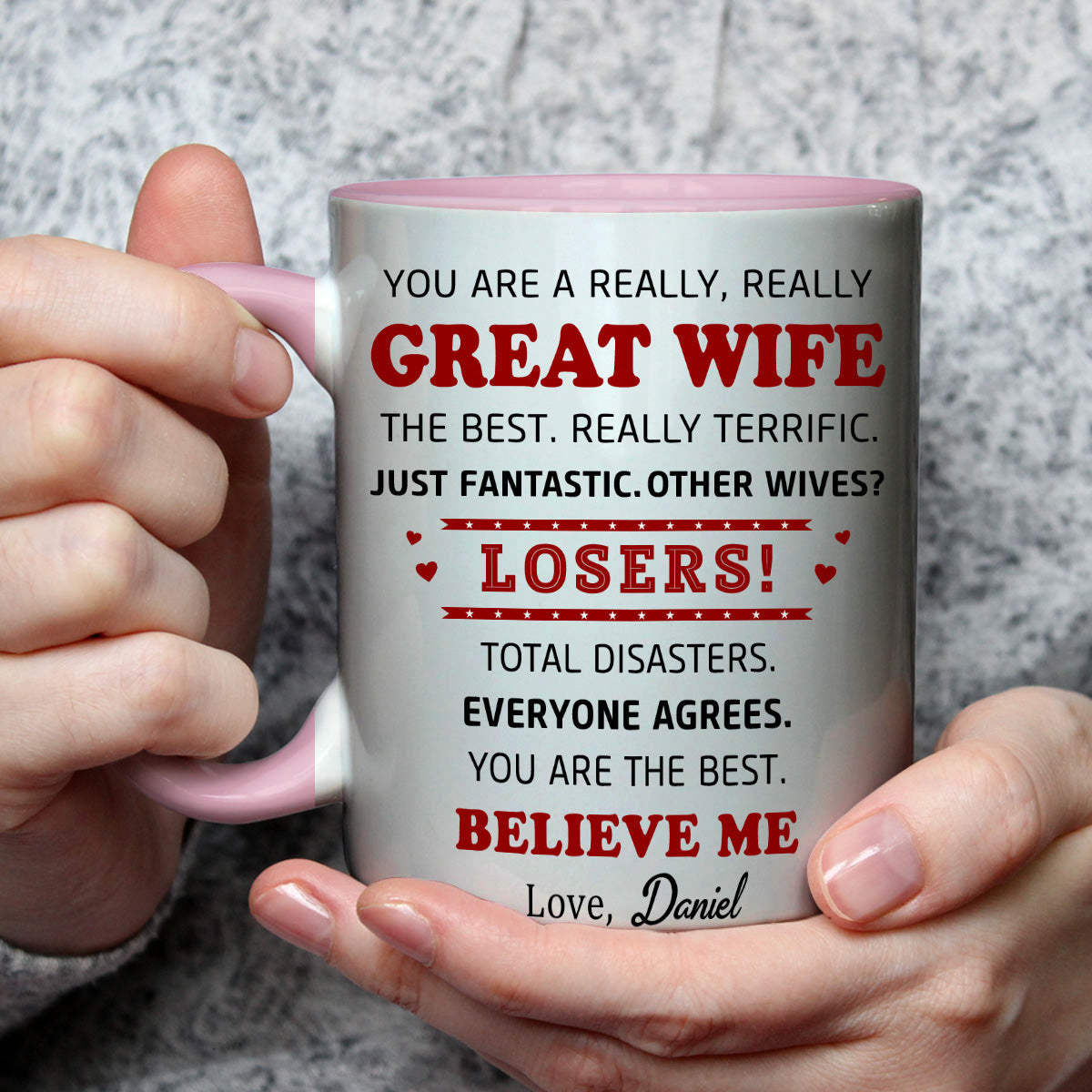 Custom Anniversary Keepsake Gifts For Couple • Great Wife - Personalized Accent Mug