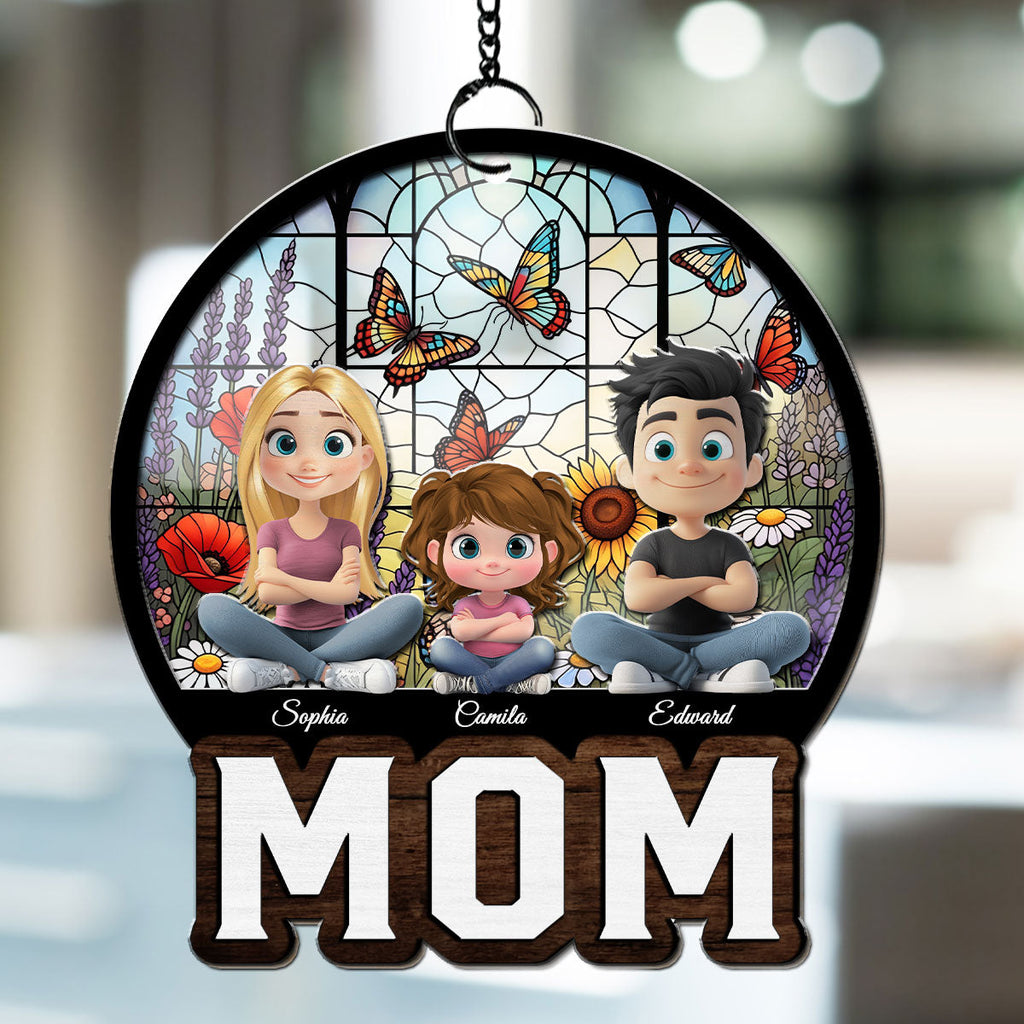 Custom Hanging Decor for Mom Daughter, Mother's Day Gifts • A Heart That Holds Sunshine - Personalized Suncatcher