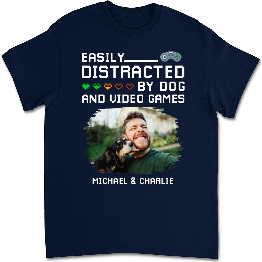 Custom Photo Christmas Anniversary Keepsake Gifts For Husband • Pause Game Pet Dog Photo - Personalized Shirt