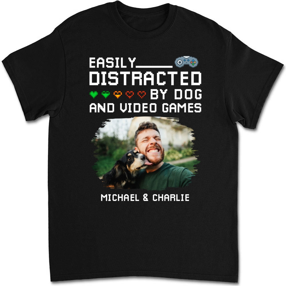 Custom Photo Christmas Anniversary Keepsake Gifts For Husband • Pause Game Pet Dog Photo - Personalized Shirt
