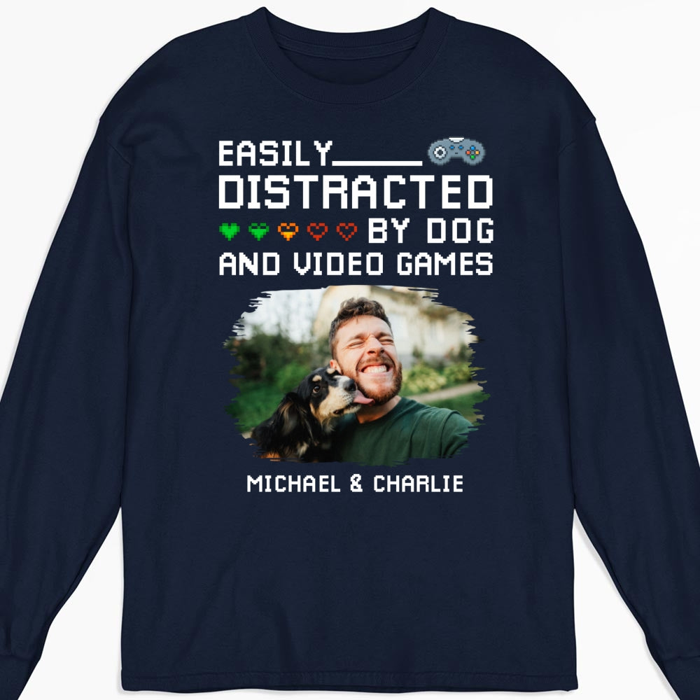 Custom Photo Christmas Anniversary Keepsake Gifts For Husband • Pause Game Pet Dog Photo - Personalized Shirt