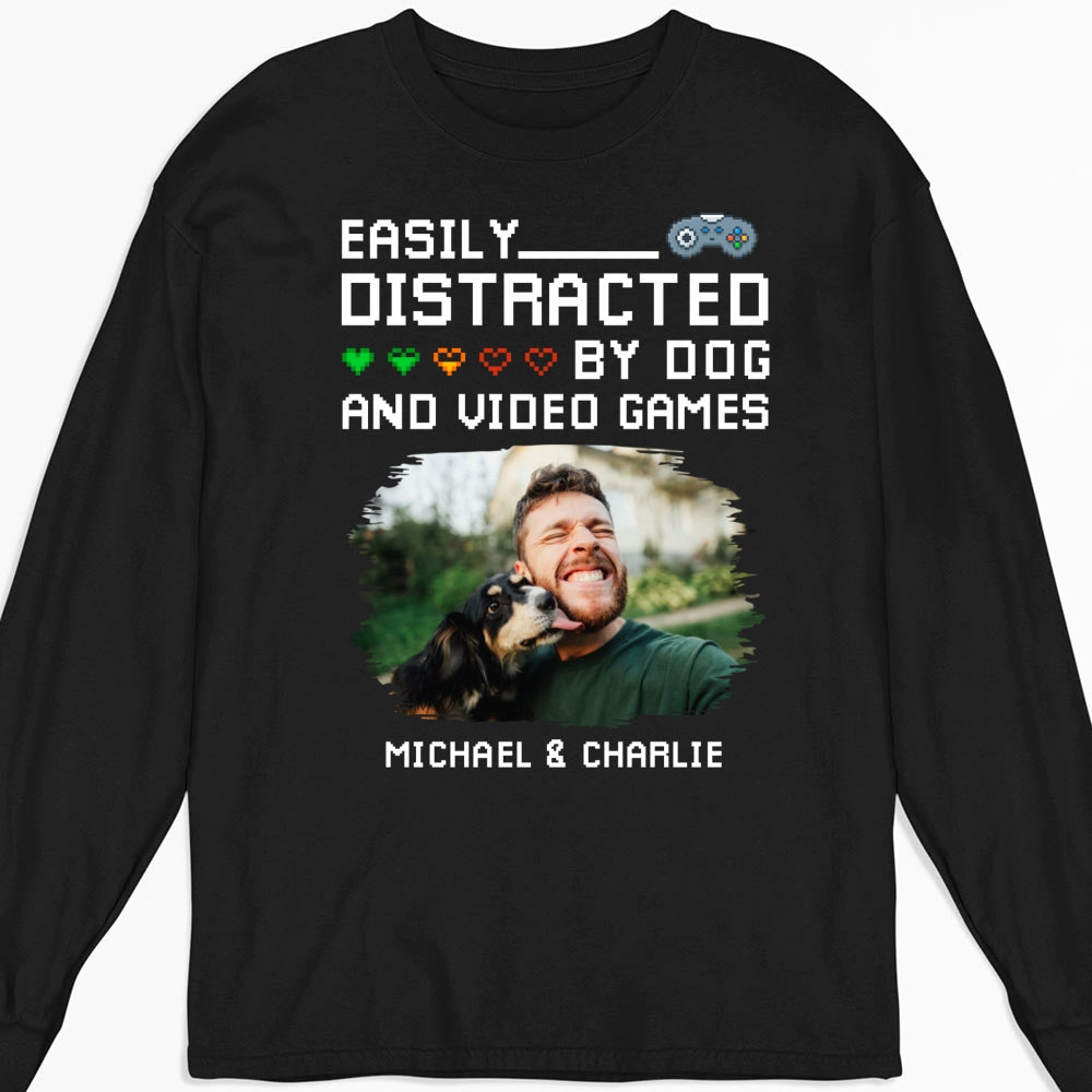 Custom Photo Christmas Anniversary Keepsake Gifts For Husband • Pause Game Pet Dog Photo - Personalized Shirt