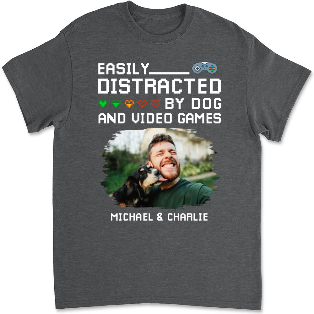 Custom Photo Christmas Anniversary Keepsake Gifts For Husband • Pause Game Pet Dog Photo - Personalized Shirt