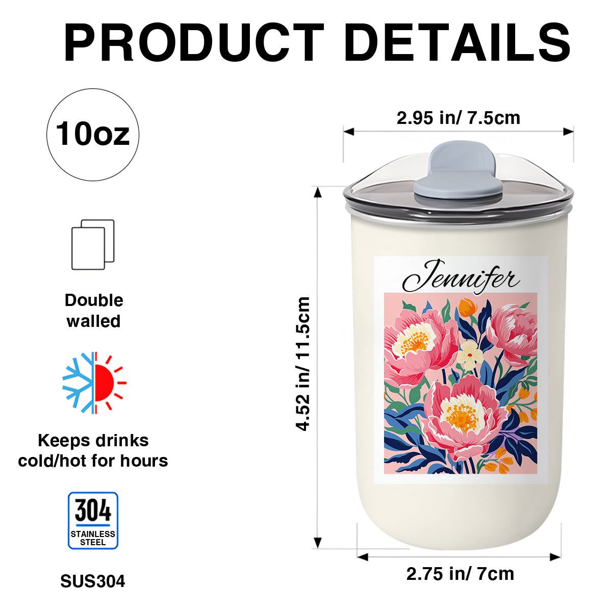 Custom Christmas Birthday Gifts For Best Friend • Retro Birth Month Flower - Personalized 10oz Tumbler