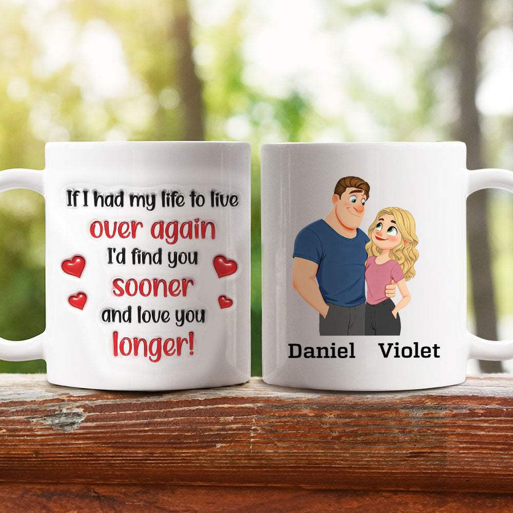 Custom Anniversary Keepsake Gifts For Couple • Love You More - Personalized 3D Inflated Effect Mug