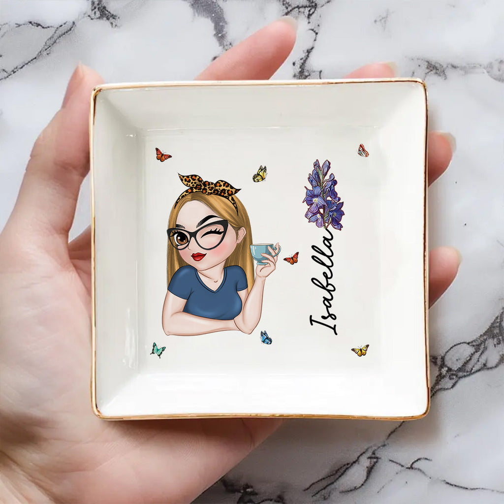 Custom Bestie Trinket Dish, Birthday Christmas Gift For Best Friend • Beautiful Bestie - Personalized Jewelry Dish