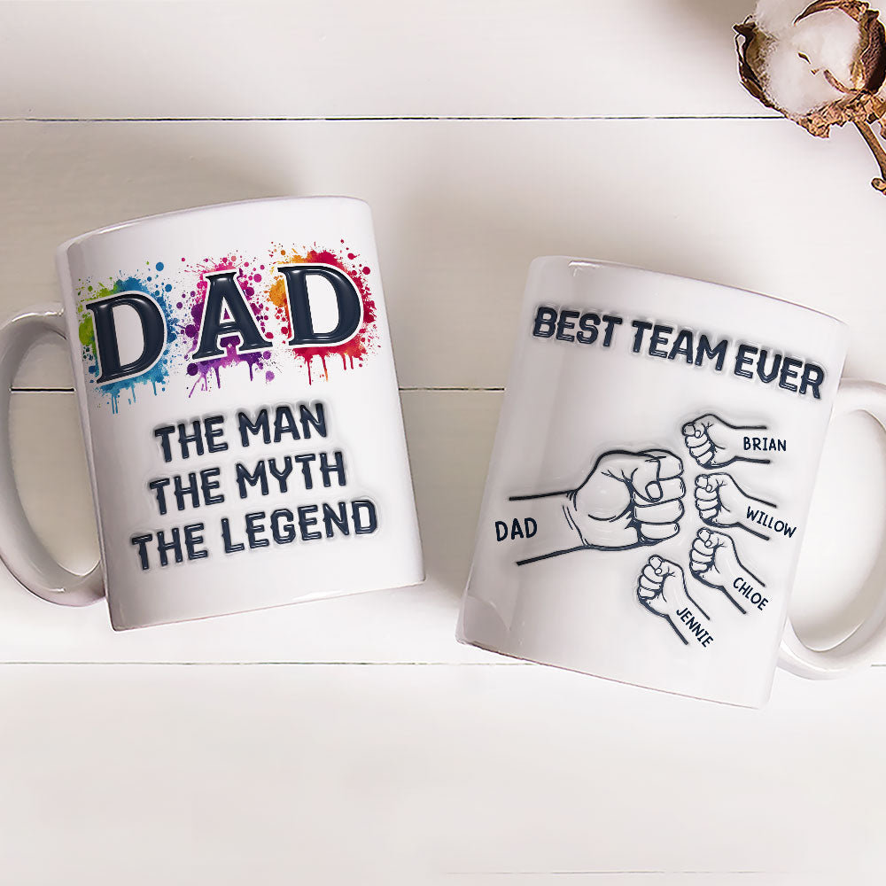Custom Father's Day, Special Gift for Dad & Grandpa • Papa We Love You - Personalized 3D Inflated Effect Mug