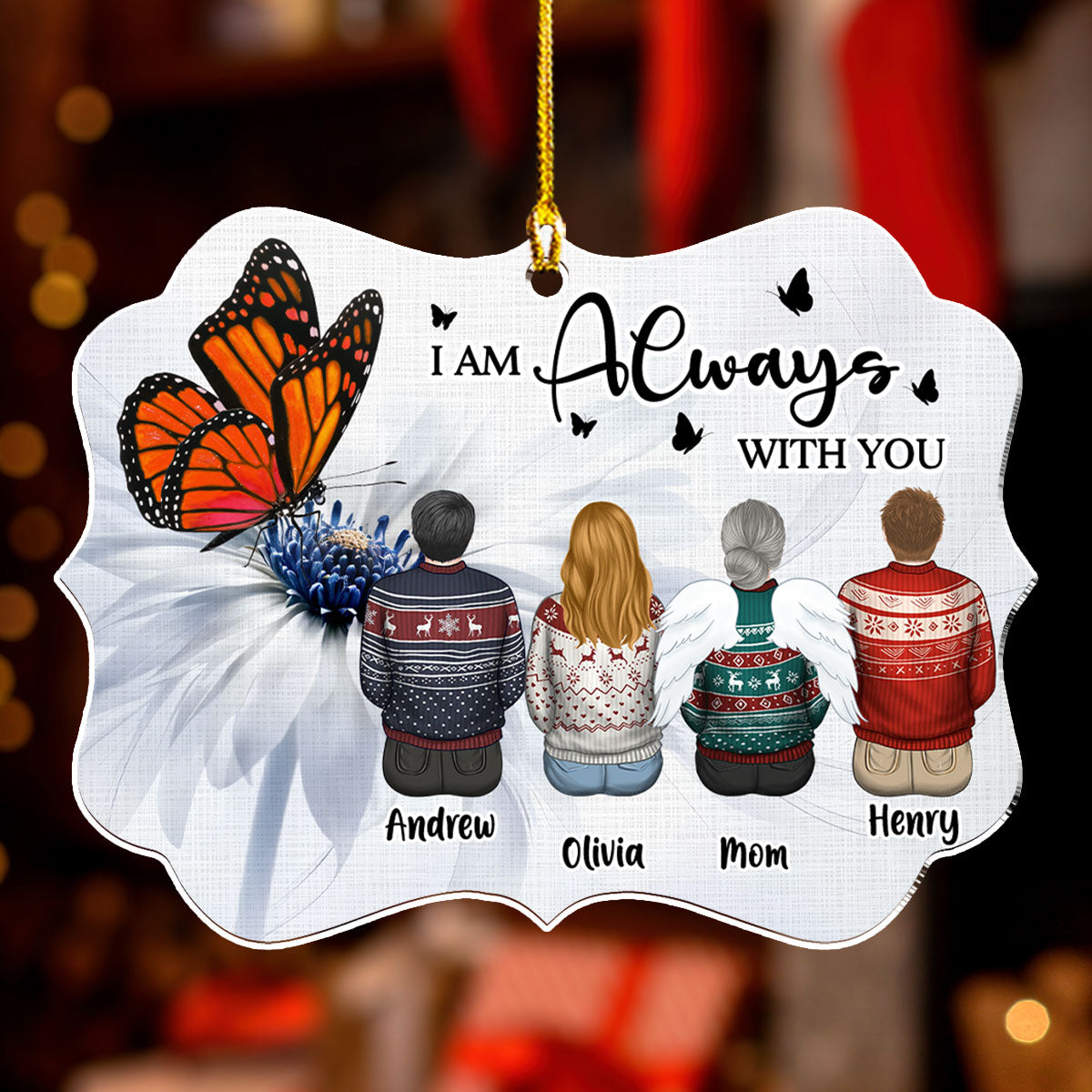 Custom Family Ornament, Christmas Gift for Family Members •  Always With You Version 2 - Personalized Acrylic Ornament