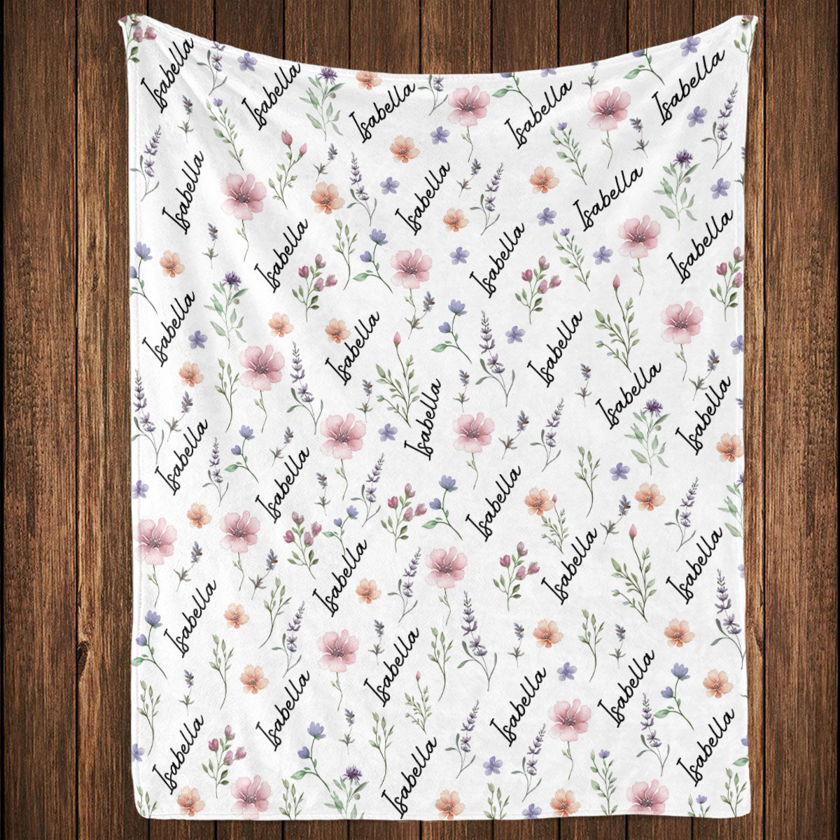 Blooming Name - Personalized Fleece Blanket