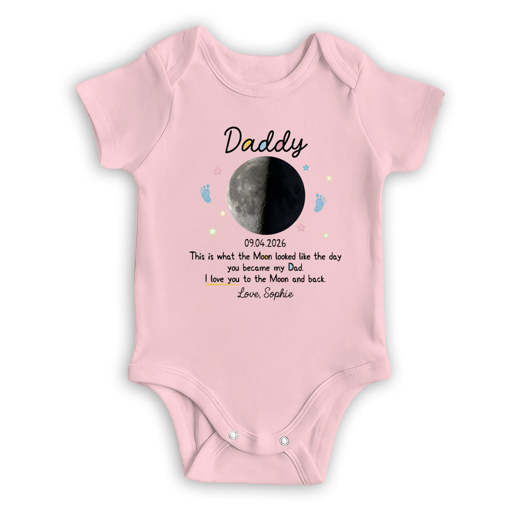 Moon Phase 1st Fathers Day Gift - Personalized Baby Onesie