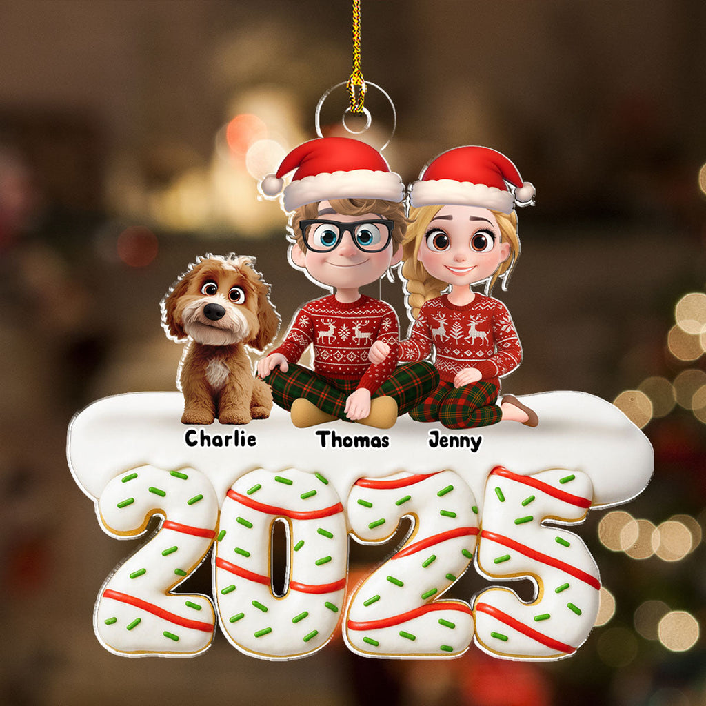 Custom Family Ornament, Christmas Gift for Family Members •  Happiness Baked Into Every Moment - Personalized Acrylic Ornament