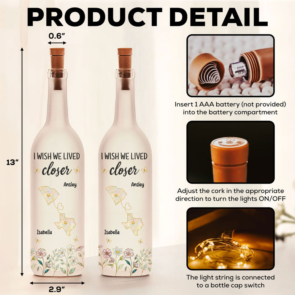 No Matter the Distance - Personalized Bottle Lamp