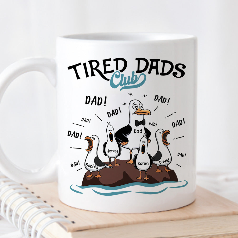 Custom Father's Day, Special Gift for Dad & Grandpa • Tired Dads Club Member - Personalized Coffee Mug