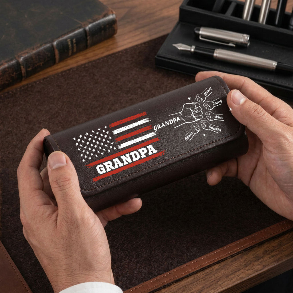 Papa Forever - Personalized Leather Eyeglass Case