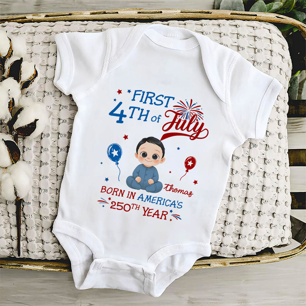 1st 4th Of July - Personalized Baby Onesie