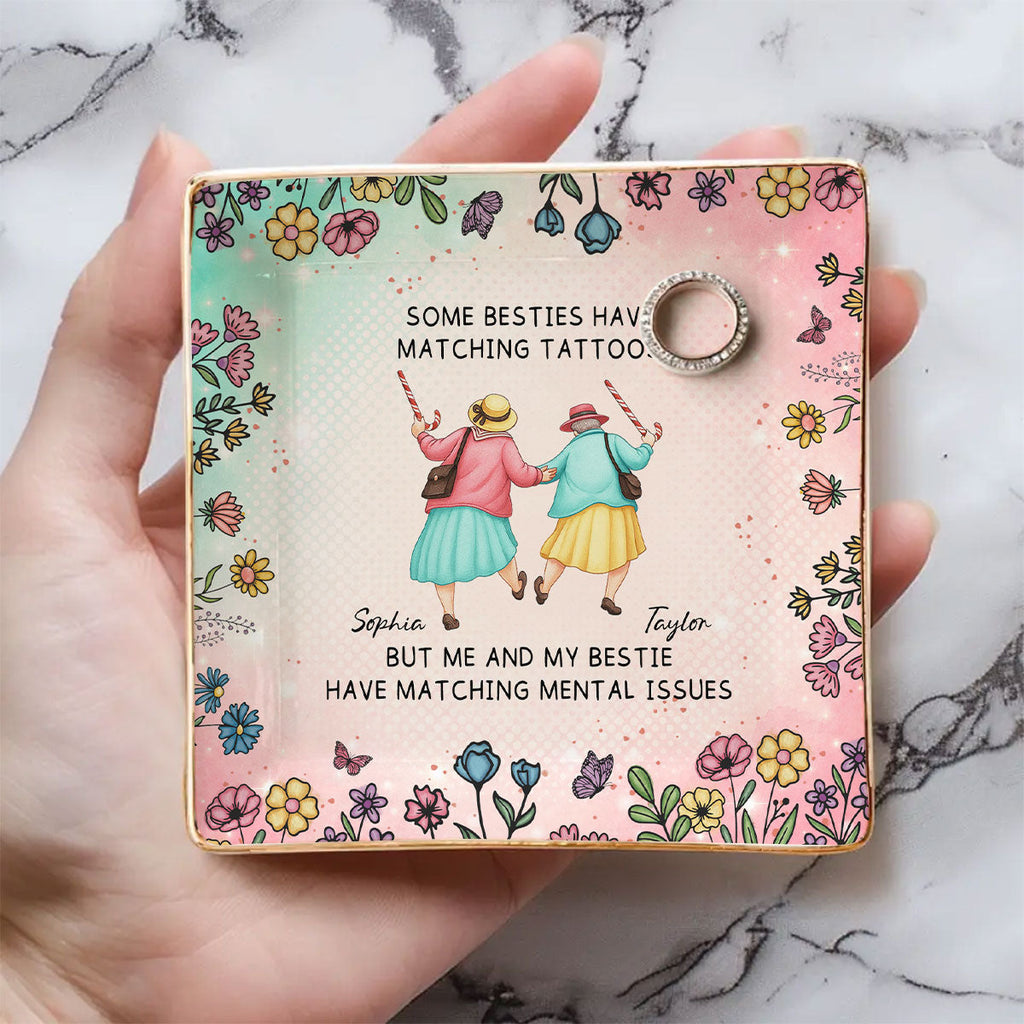 Custom Trinket Dish, Meaningful Birthday Gift For Her • Crazy Besties - Personalized Jewelry Dish