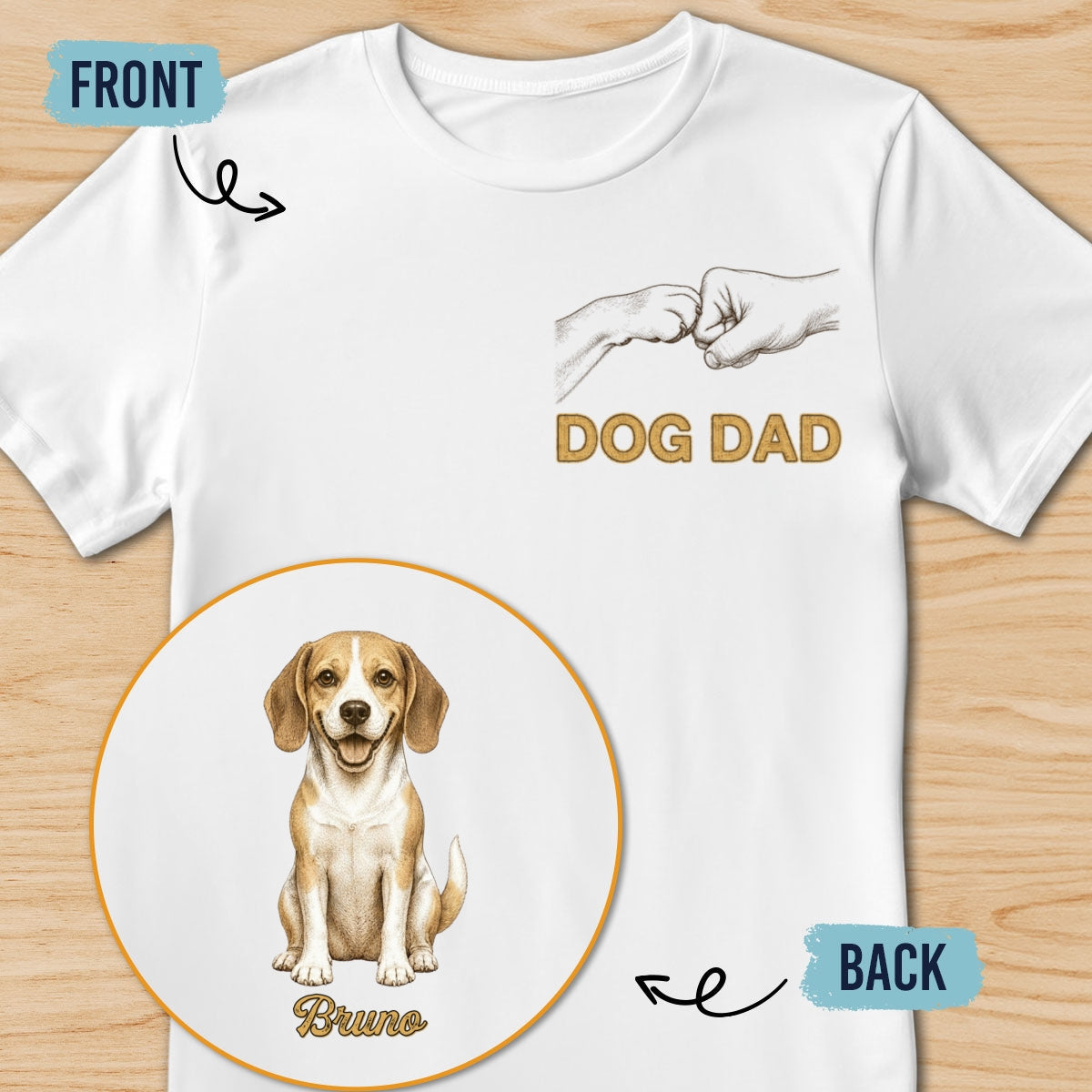 Custom Christmas & Birthday Keepsake Gift • Dog Dad Classic - Personalized Shirt