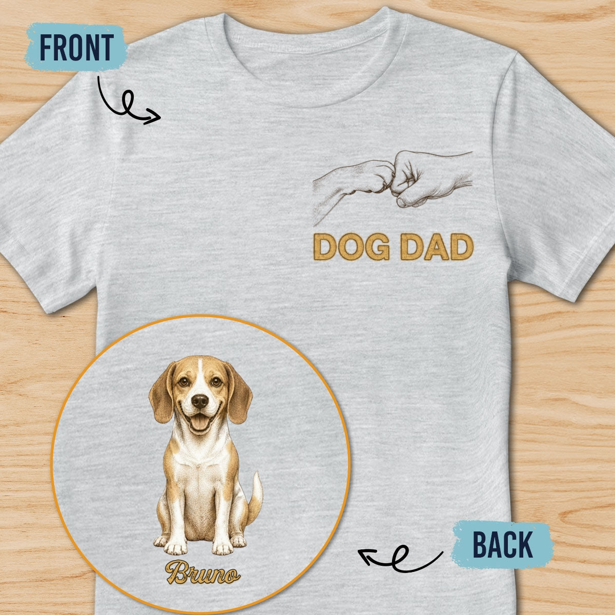 Custom Christmas & Birthday Keepsake Gift • Dog Dad Classic - Personalized Shirt