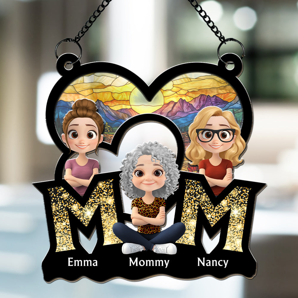 Custom Hanging Decor, Birthday Housewarming Gift • I Love You Mommy - Personalized Suncatcher