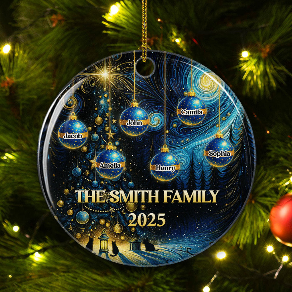 Custom Family Ornament, Christmas Gift for Family Members •  Family Together 2025 - Personalized Ceramic Ornament