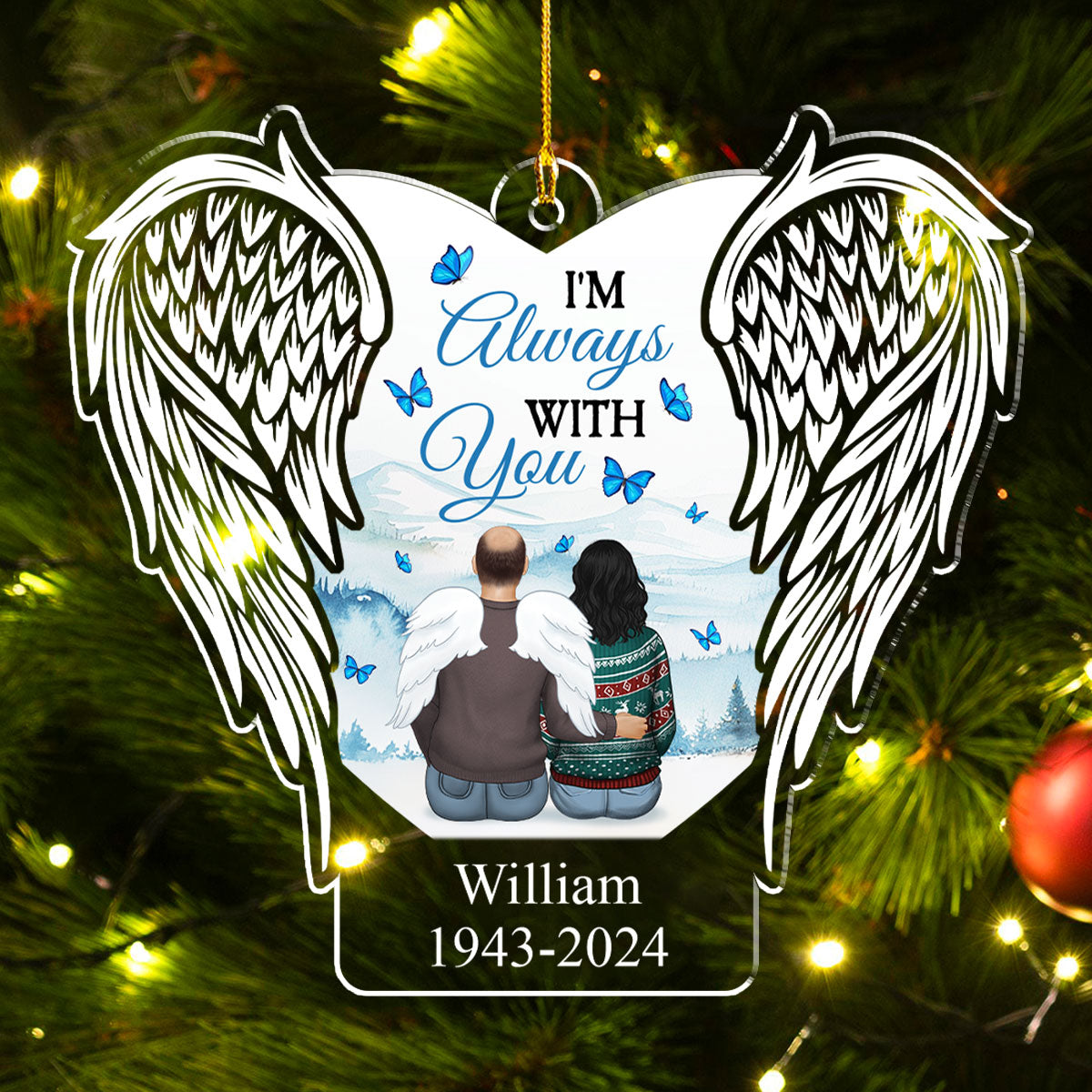 Custom Memorial Christmas Ornament, Sympathy Keepsake •  God Has You In His Arms - Personalized Acrylic Ornament
