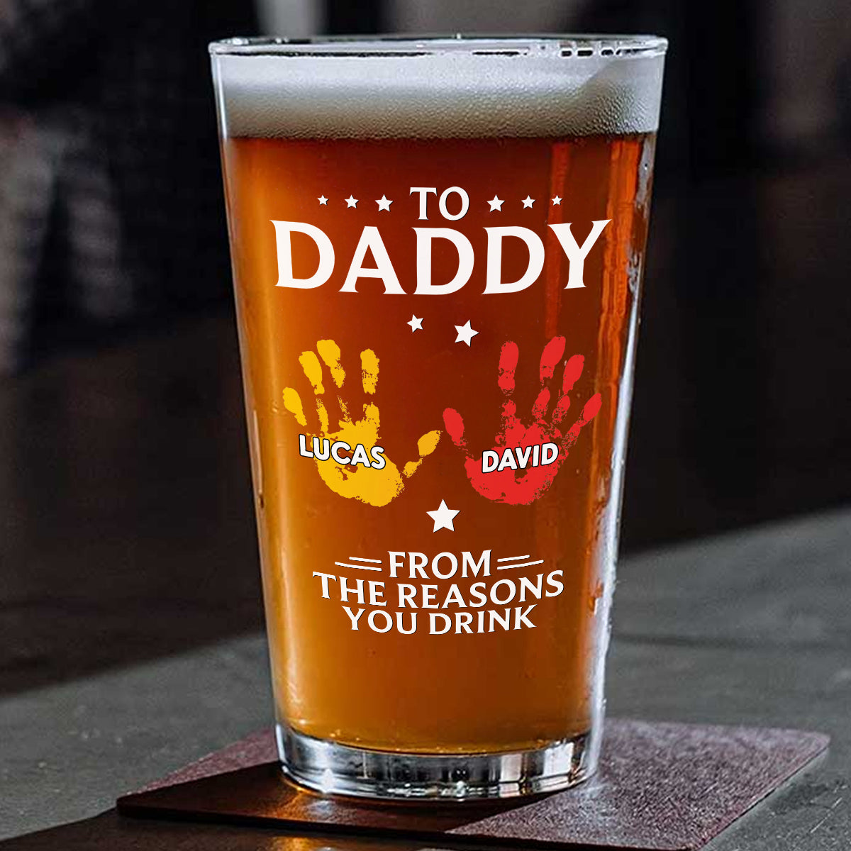 From The Reasons You Drink - Personalized Beer Glass