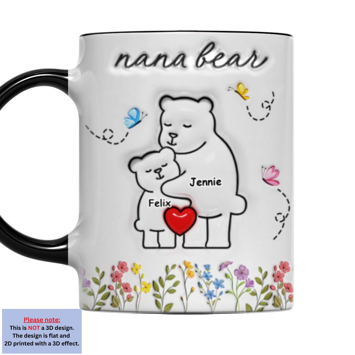 Custom Mother's Day Gift for Mom & Grandma • Mama Bear New Style - Personalized 3D Inflated Effect Accent Mug