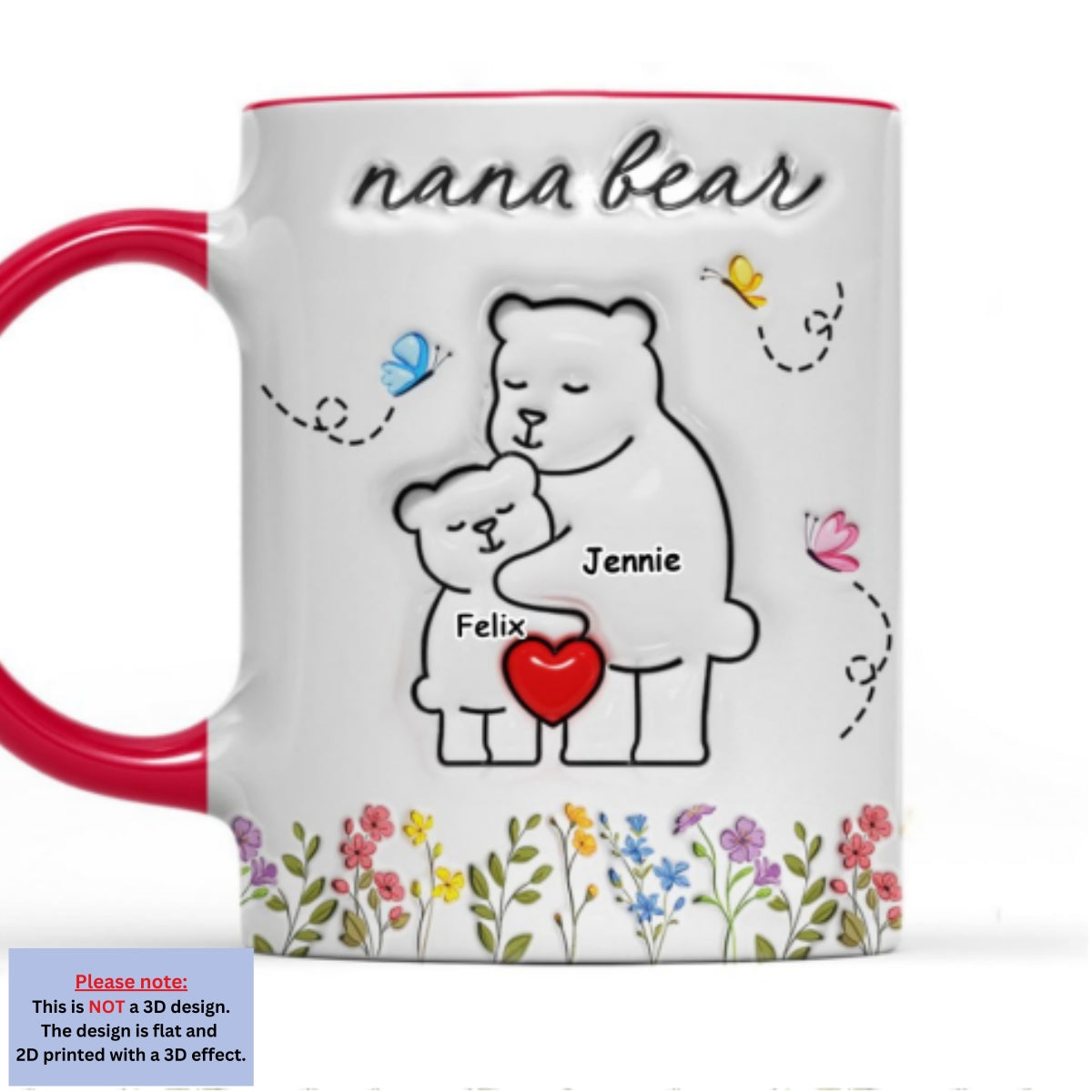 Custom Mother's Day Gift for Mom & Grandma • Mama Bear New Style - Personalized 3D Inflated Effect Accent Mug
