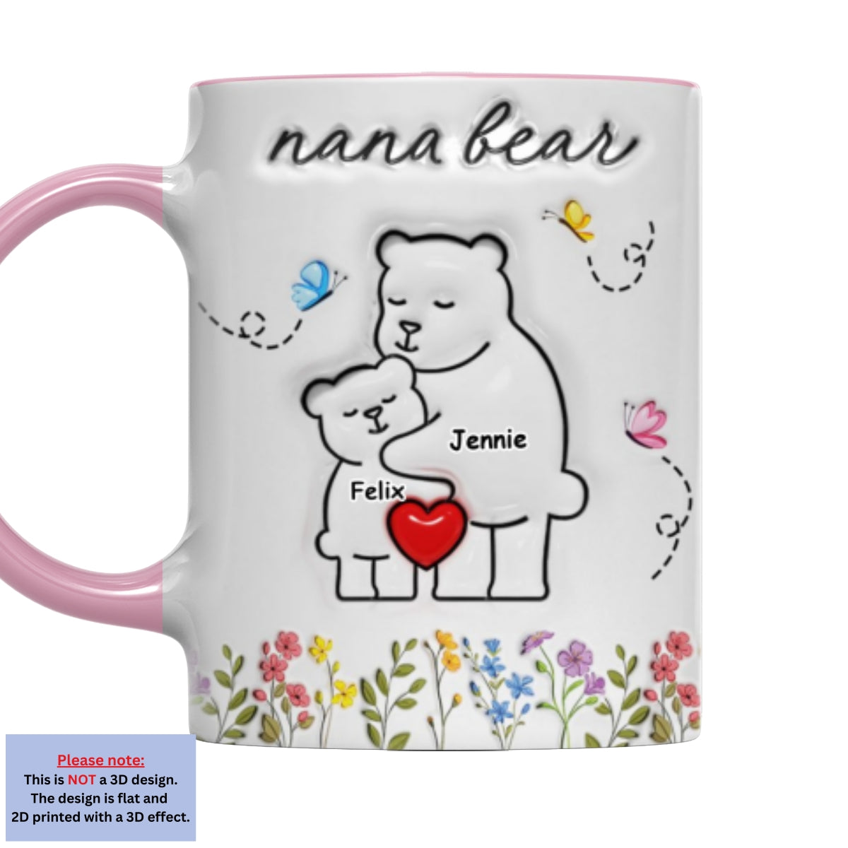 Custom Mother's Day Gift for Mom & Grandma • Mama Bear New Style - Personalized 3D Inflated Effect Accent Mug