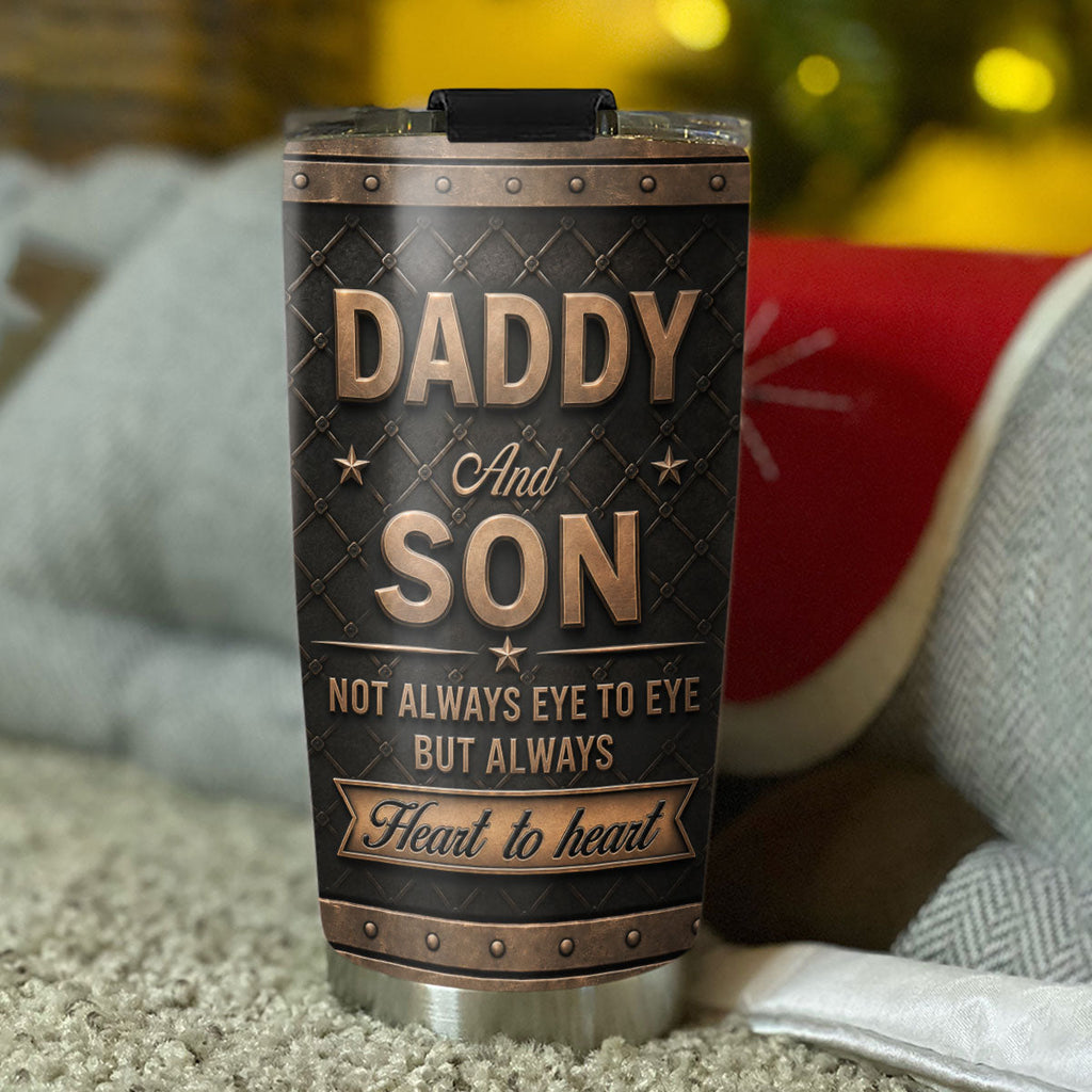 Custom Christmas Birthday Gifts For Son • Always Heart To Heart - Personalized 3D Effect Tumbler