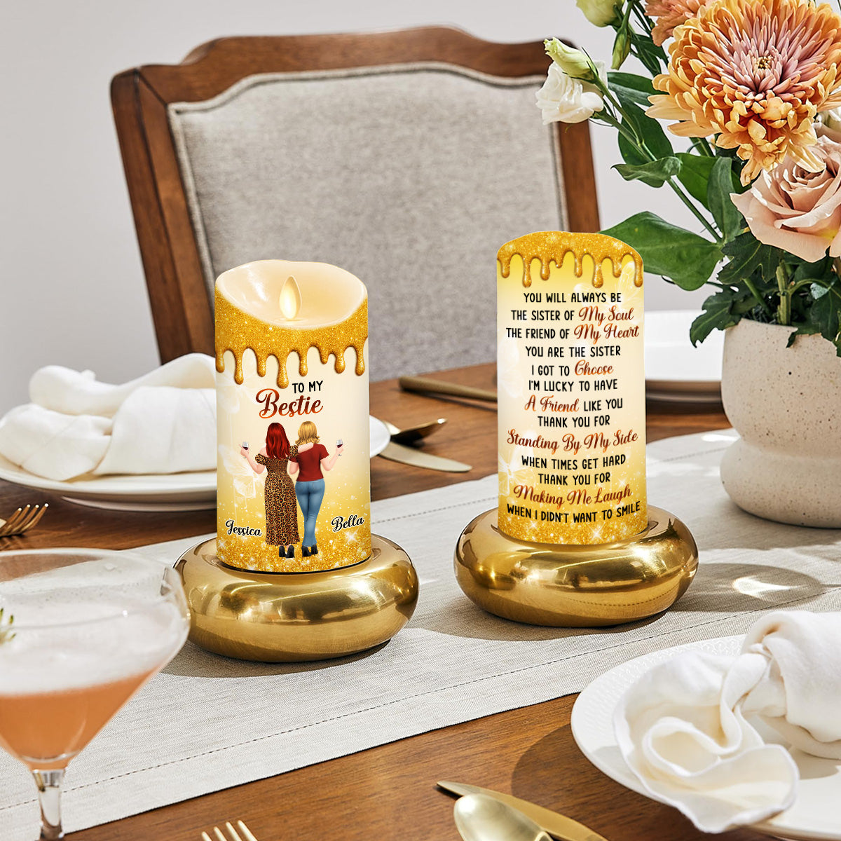 Soul Friend Forever - Personalized 3D Effect LED Candle