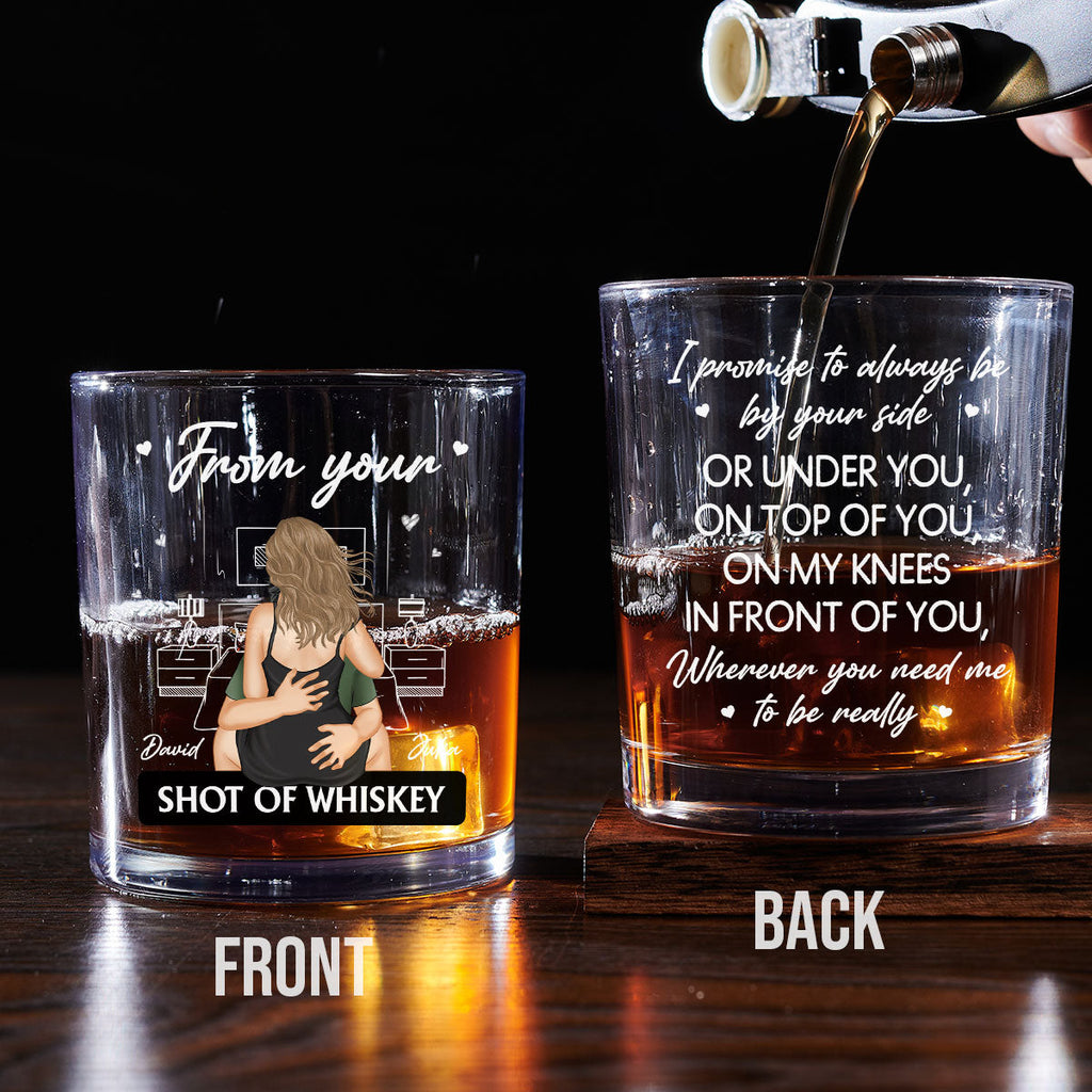 Custom Christmas Anniversary Birthday Drinkware Gifts for Couple • Always Be By Your Side Husband - Personalized Whiskey Glass