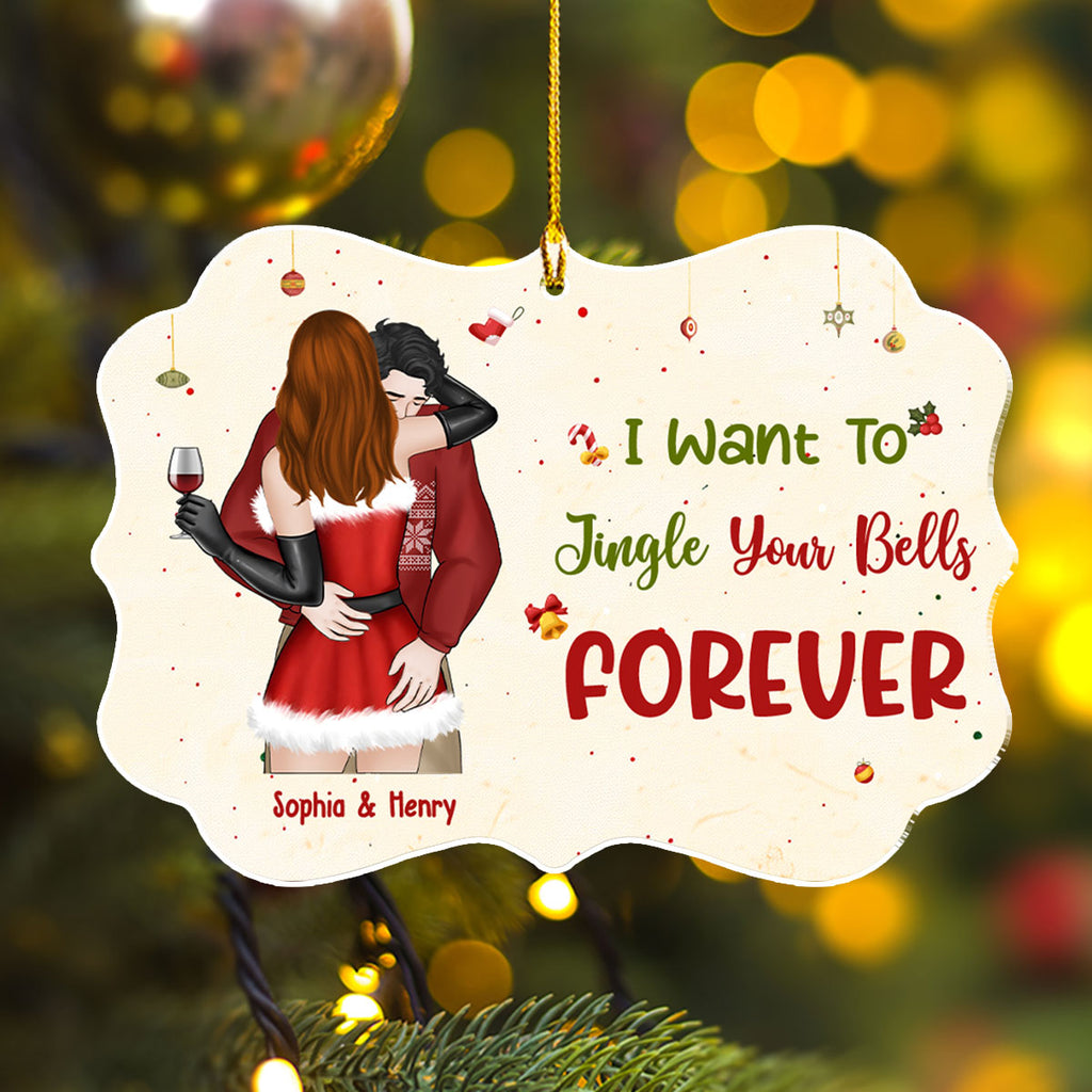 Custom Couple Christmas Ornament, Anniversary Gift •  Jingle Your Bells Forever - Personalized Acrylic Ornament