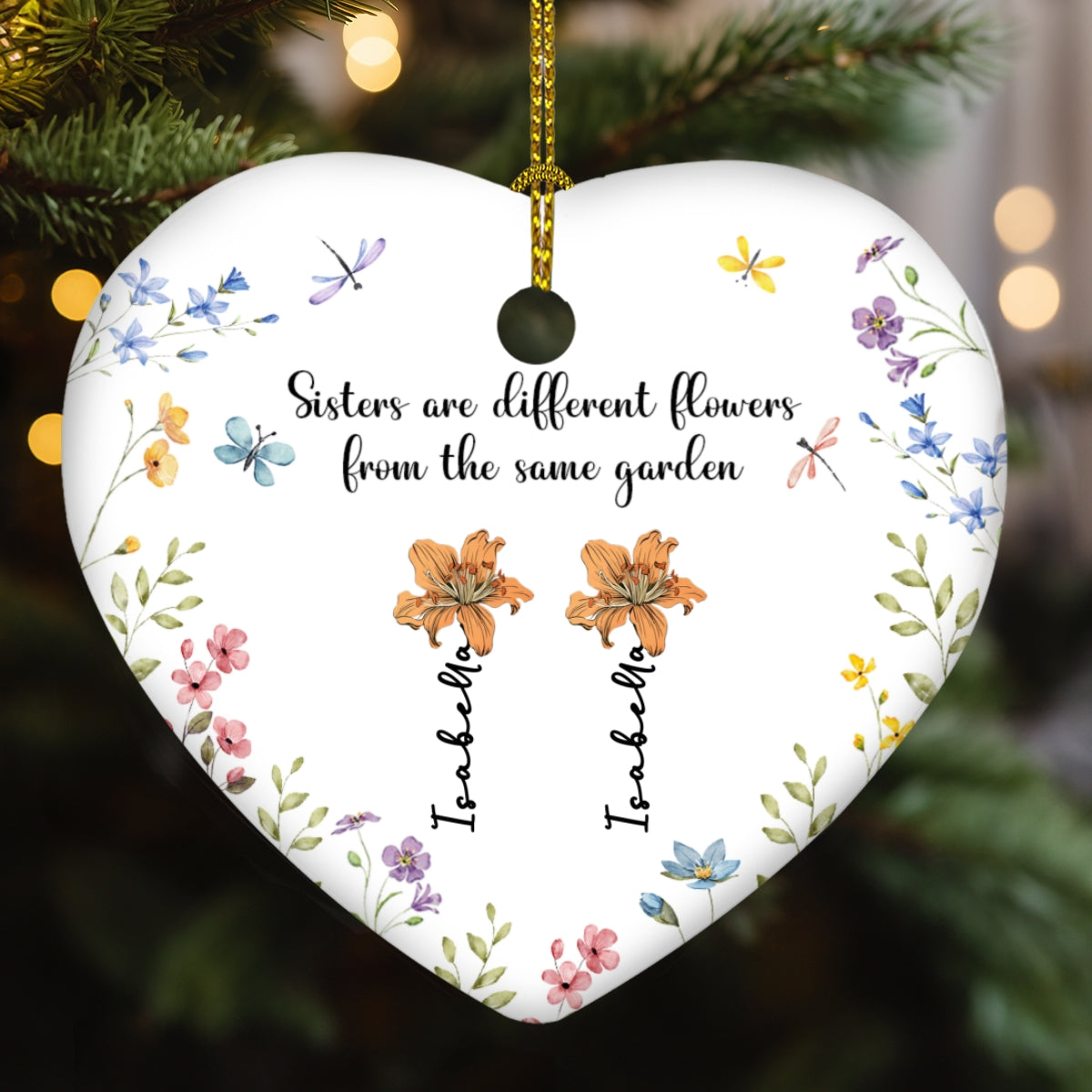 Custom Friendship Christmas Ornament, Best Friend Gift •  Every Flower Blooms In Its Own Time - Personalized Ceramic Ornament