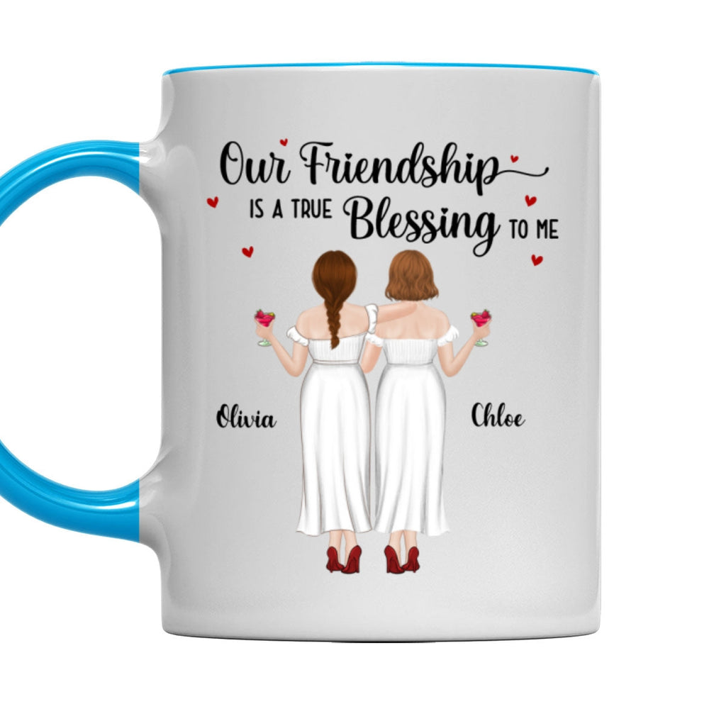 Custom Best Friend, Christmas & Birthday Friendship Keepsake Gift • Blessing To Me - Personalized Accent Mug
