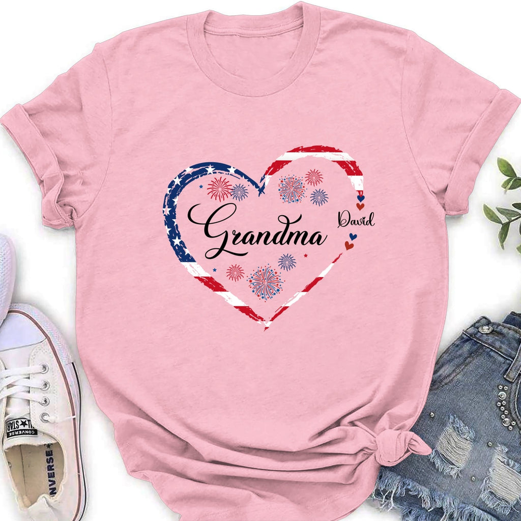 Custom Christmas & Birthday Gift for Grandma • Love Being Grandma 4th Of July - Personalized Shirt