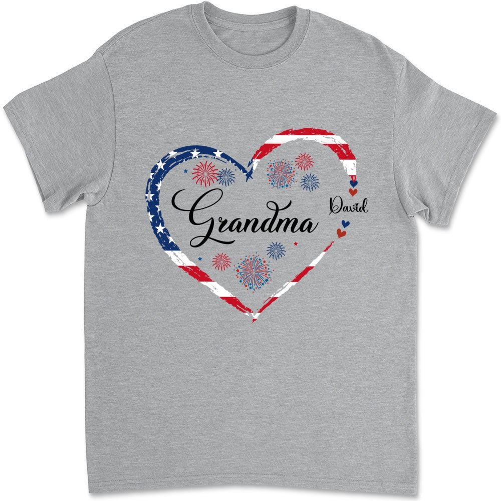 Custom Christmas & Birthday Gift for Grandma • Love Being Grandma 4th Of July - Personalized Shirt