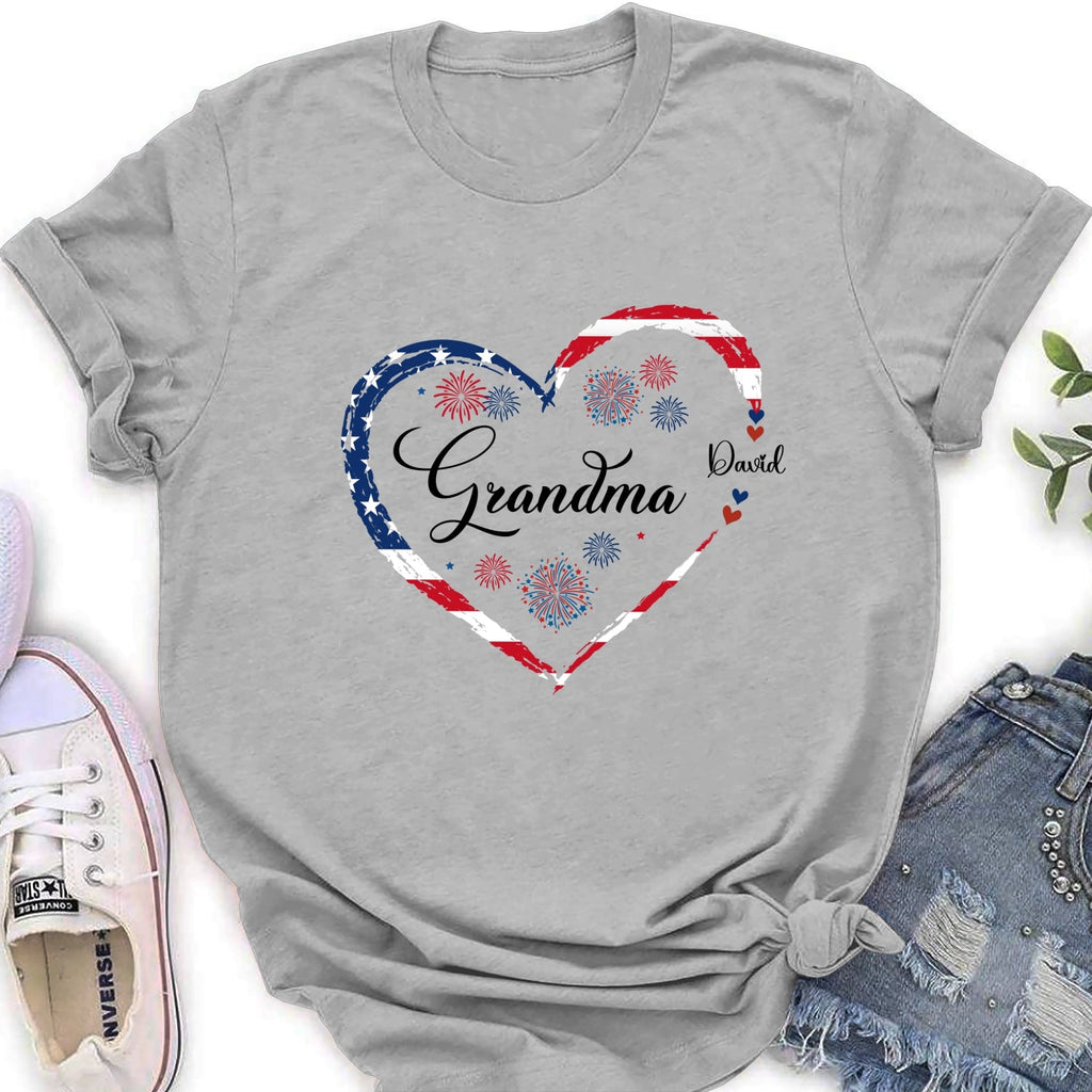Custom Christmas & Birthday Gift for Grandma • Love Being Grandma 4th Of July - Personalized Shirt