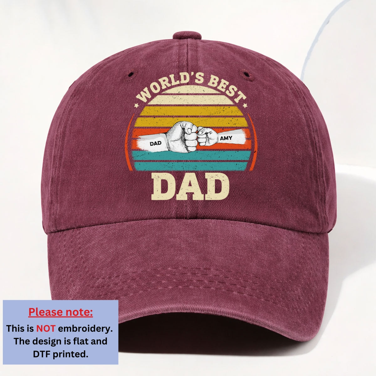 Custom Father's Day Christmas Birthday Gifts for Dad • Our Best Daddy - Personalized Vintage Washed Denim Cap