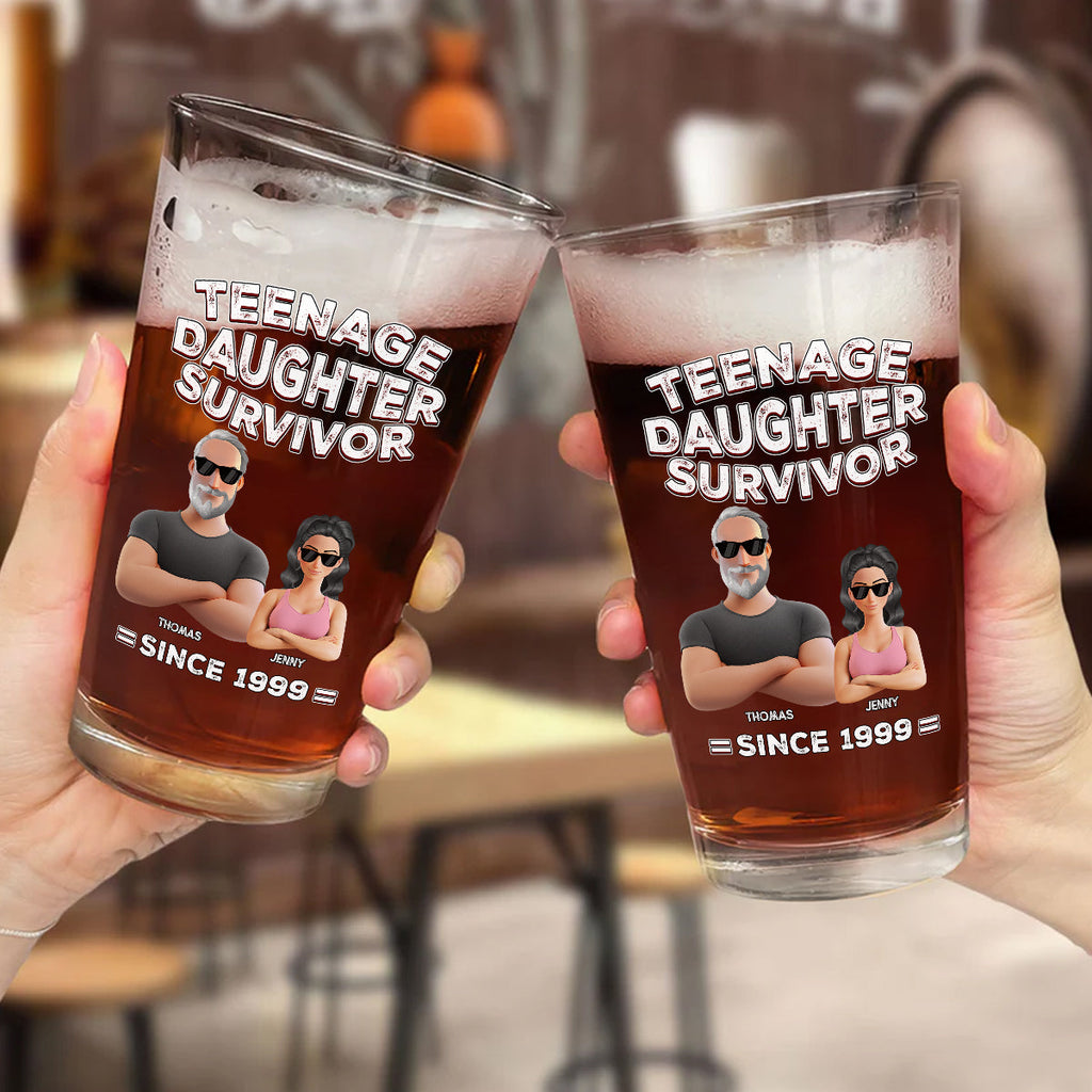 Teenage Daughter Survivor - Personalized Beer Glass