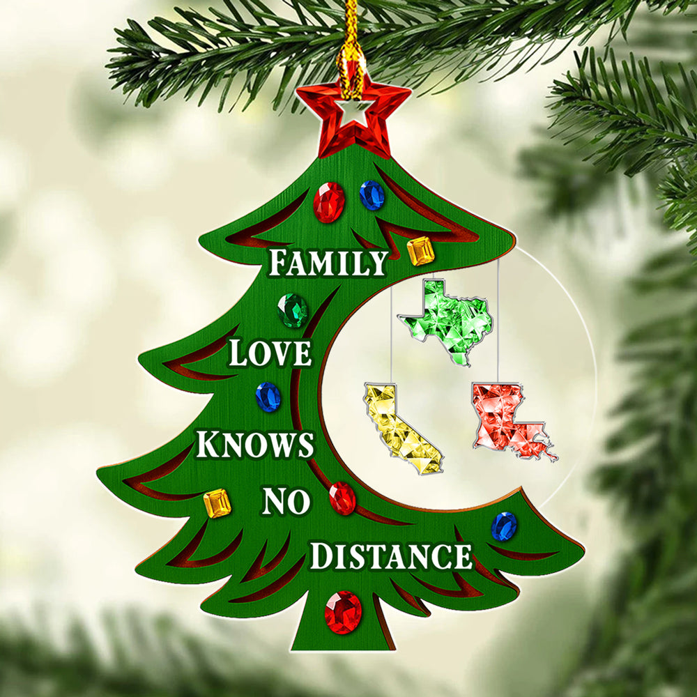 Custom Family Ornament, Christmas Gift for Family Members •  Family Together States - Personalized Acrylic Ornament