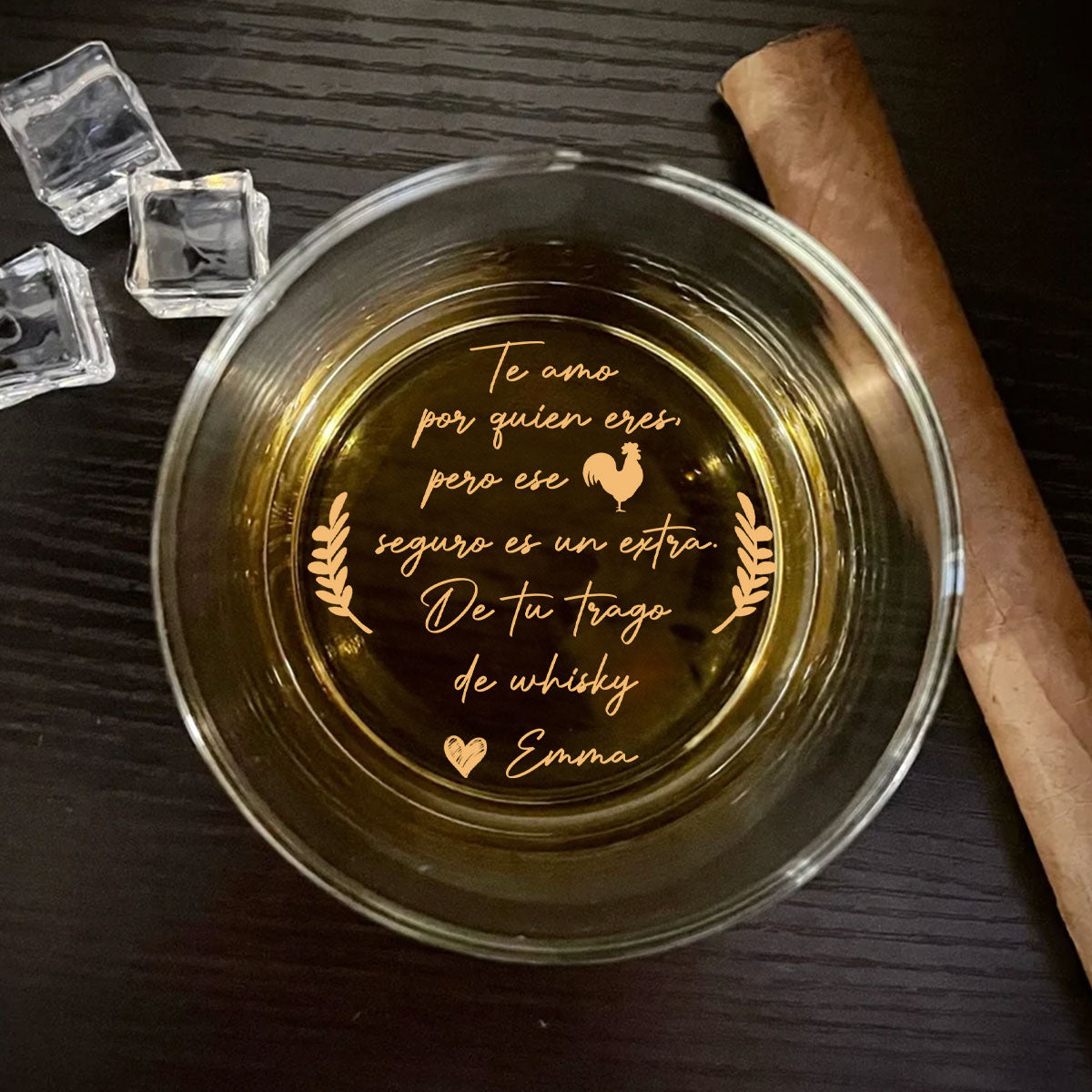 Custom Christmas Anniversary Birthday Drinkware Gifts for Husband • Contigo Placer Garantizado - Vaso de Whisky Grabado Personalizado