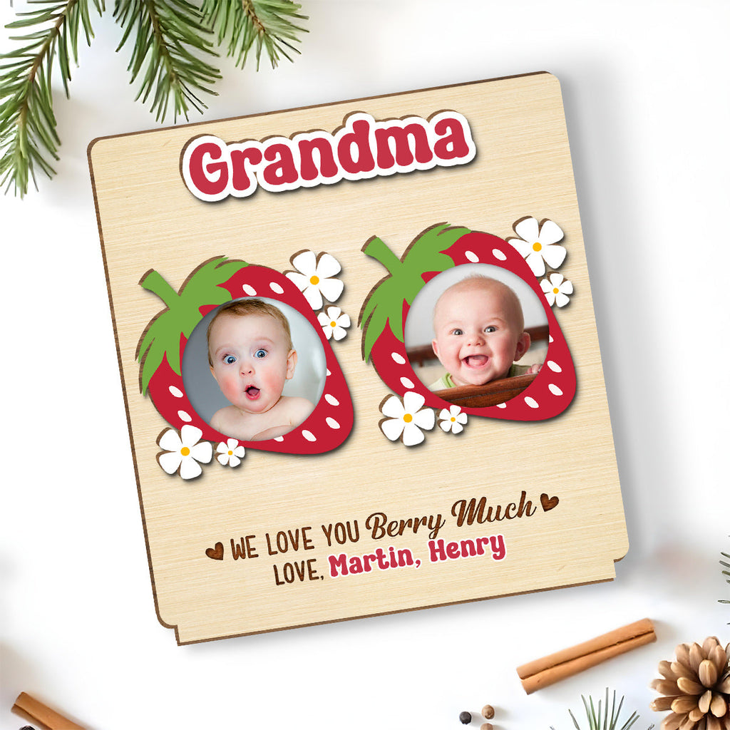 Custom Mother's Day Decor, Gift for Mom & Grandma • Berry Much - Personalized 2-Layer Wood Plaque With Flat Base